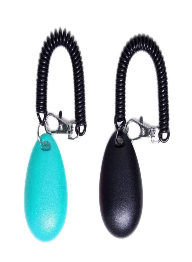 VOBRAMY Dog Training Clicker with Wrist Strap Durable Lightweight Easy to Use-2 Pack(Black+New Blue) - Image 2